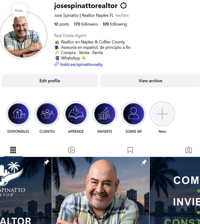 El perfil de Instagram despues del onboarding
